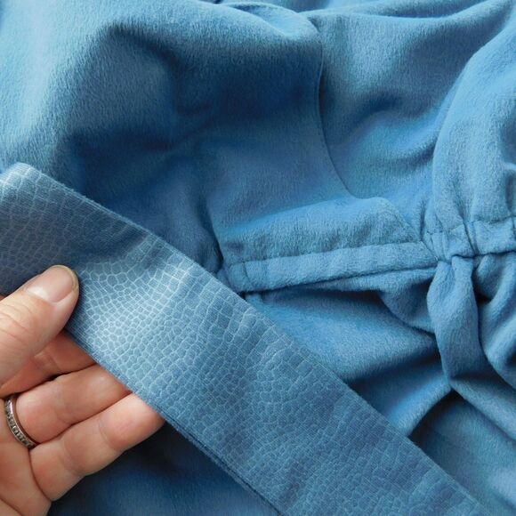 Vintage 70s Greentree by Walden 14 Blue Brushed Polyester Belted E/W Dress MINT - Picture 8 of 10